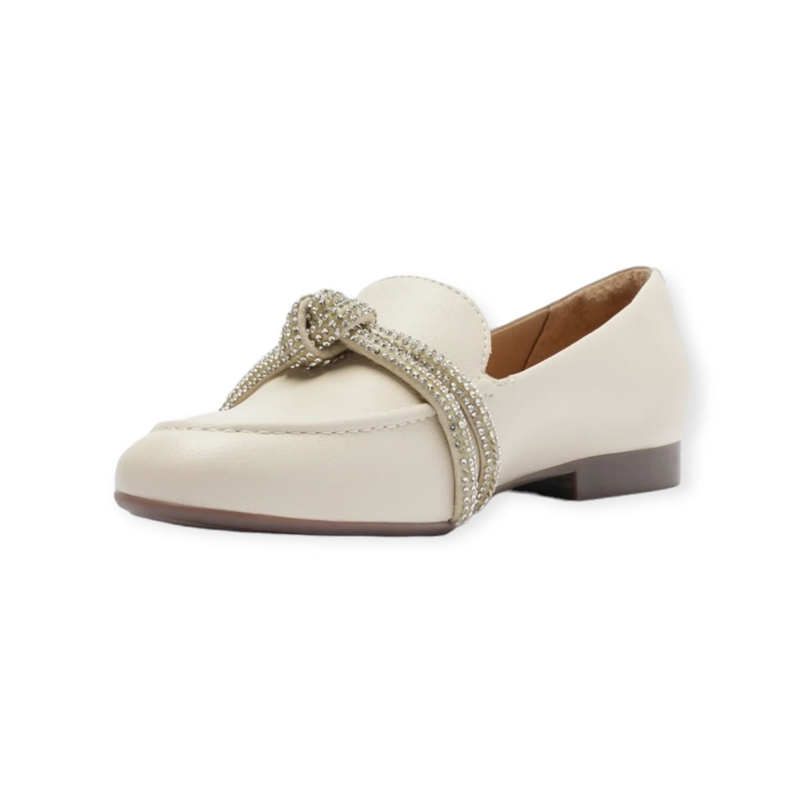 Mocassim Feminino Anacapri Tiras Nó Pedrarias Creme Creme 3