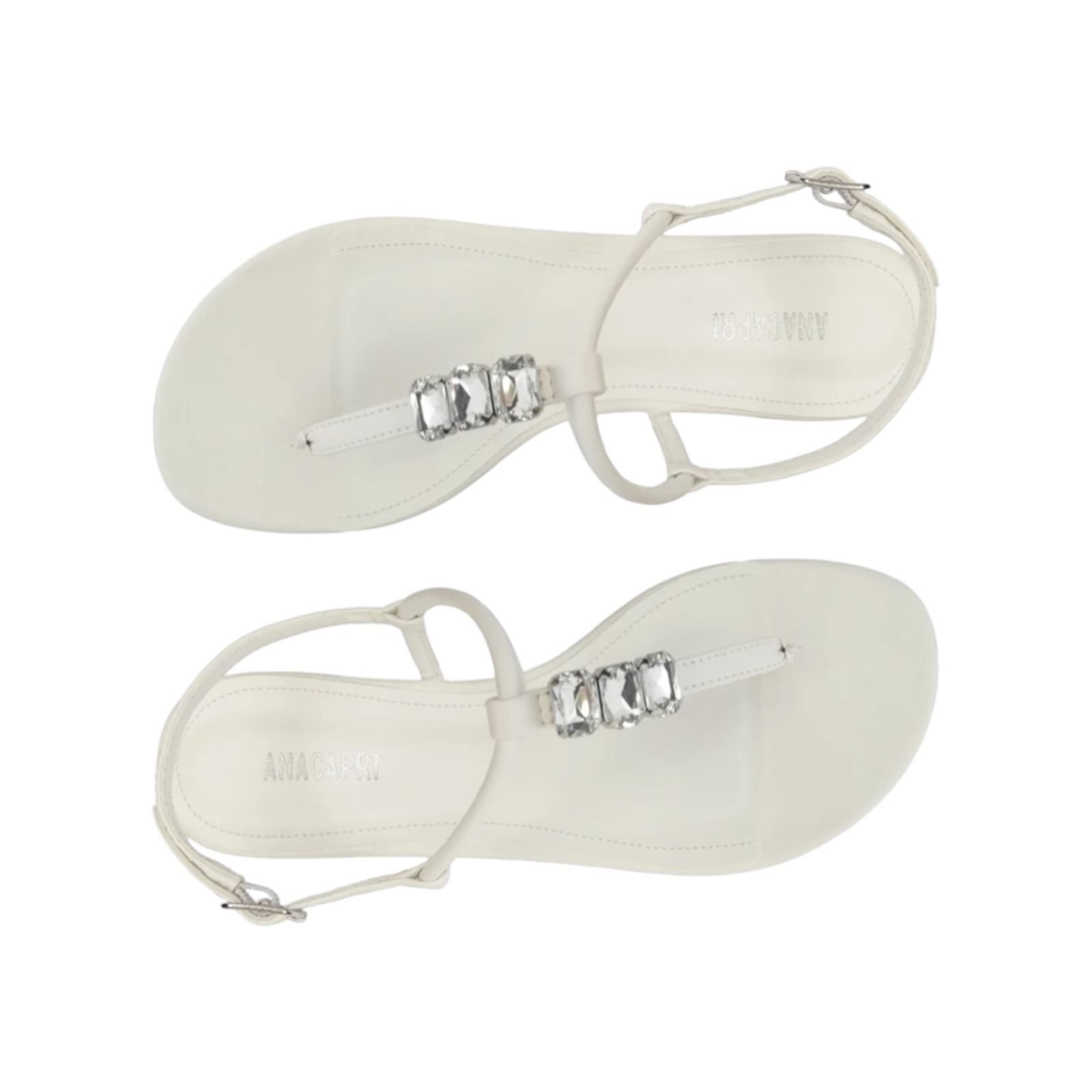 Sandalia Feminina Anacapri Slim Pedrarias Salto Bloco Branco Branco 4