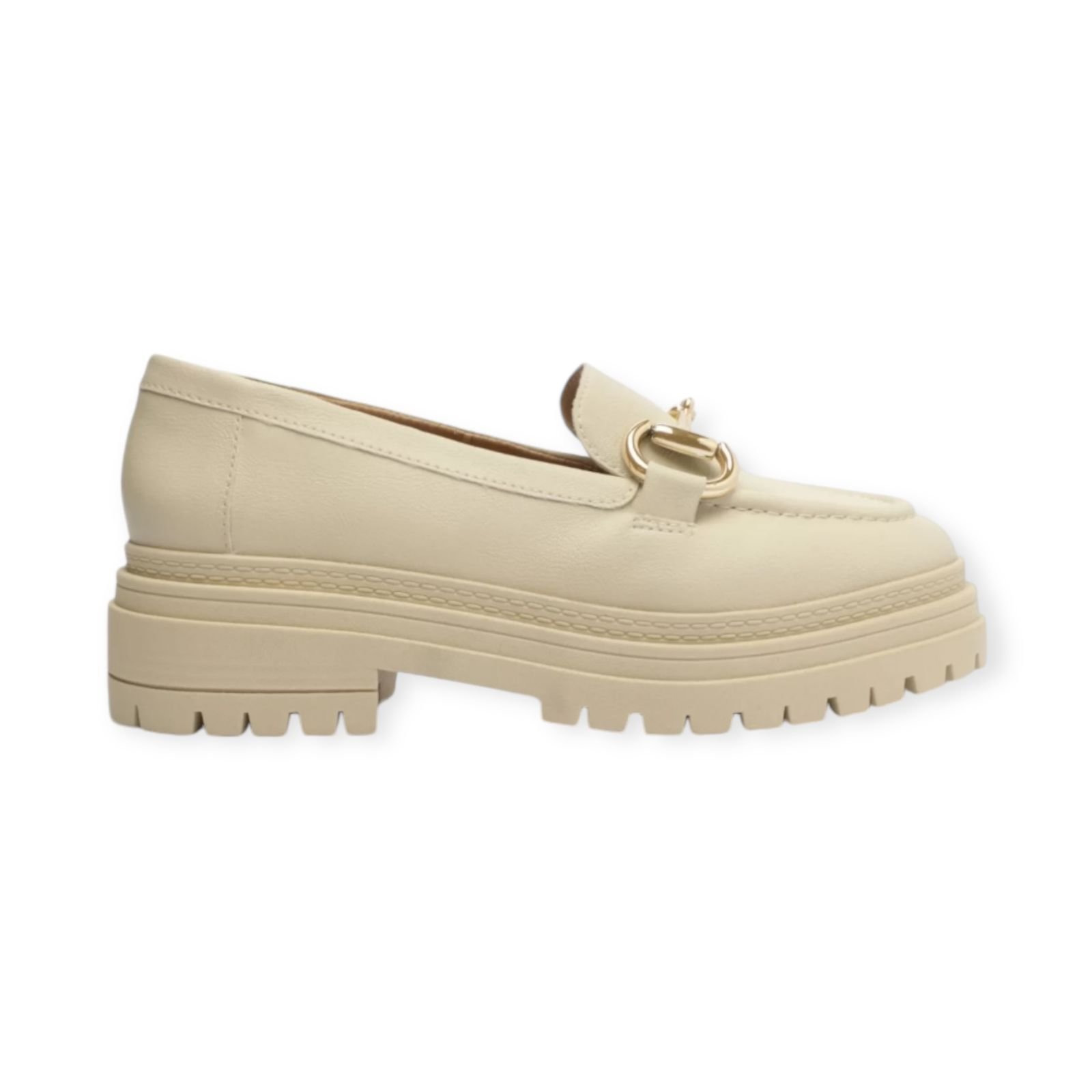 Mocassim Feminino Anacapri Bridão Tratorado Creme