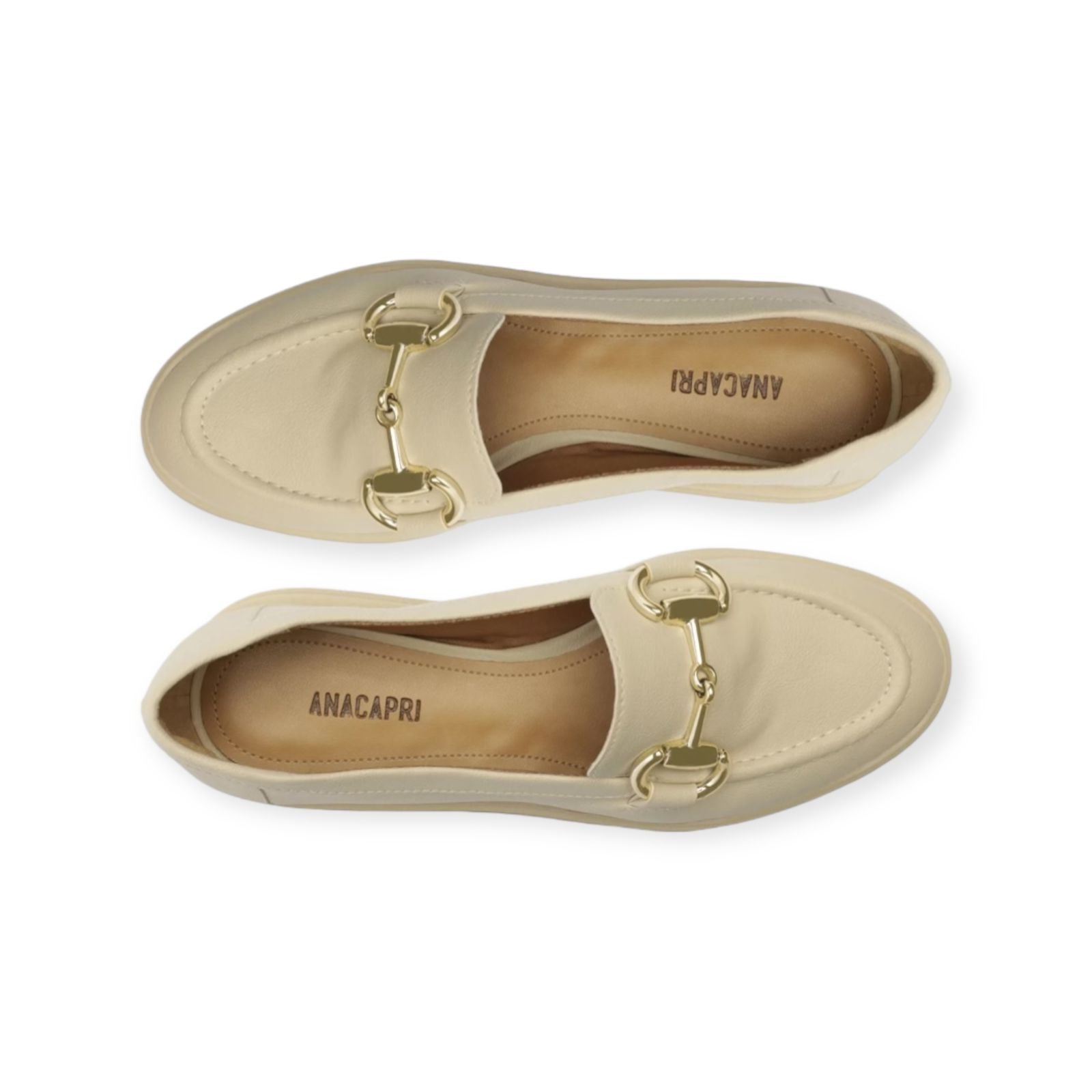 Mocassim Feminino Anacapri Bridão Tratorado Creme Creme 4
