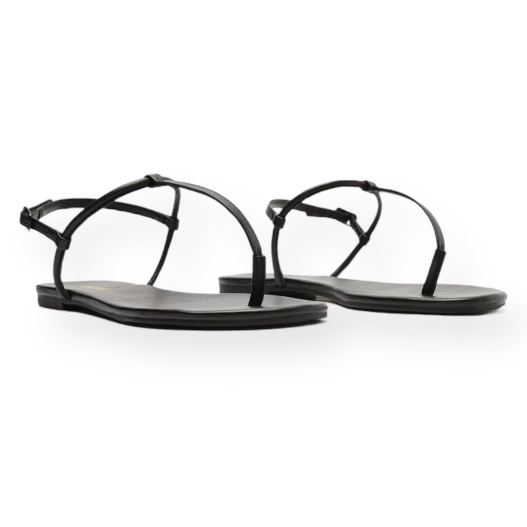 Sandalia Rasteira Slim Basica Anacapri Feminino Preto Preto 2