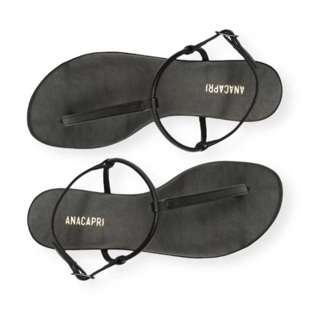 Sandalia Rasteira Slim Basica Anacapri Feminino Preto Preto 4