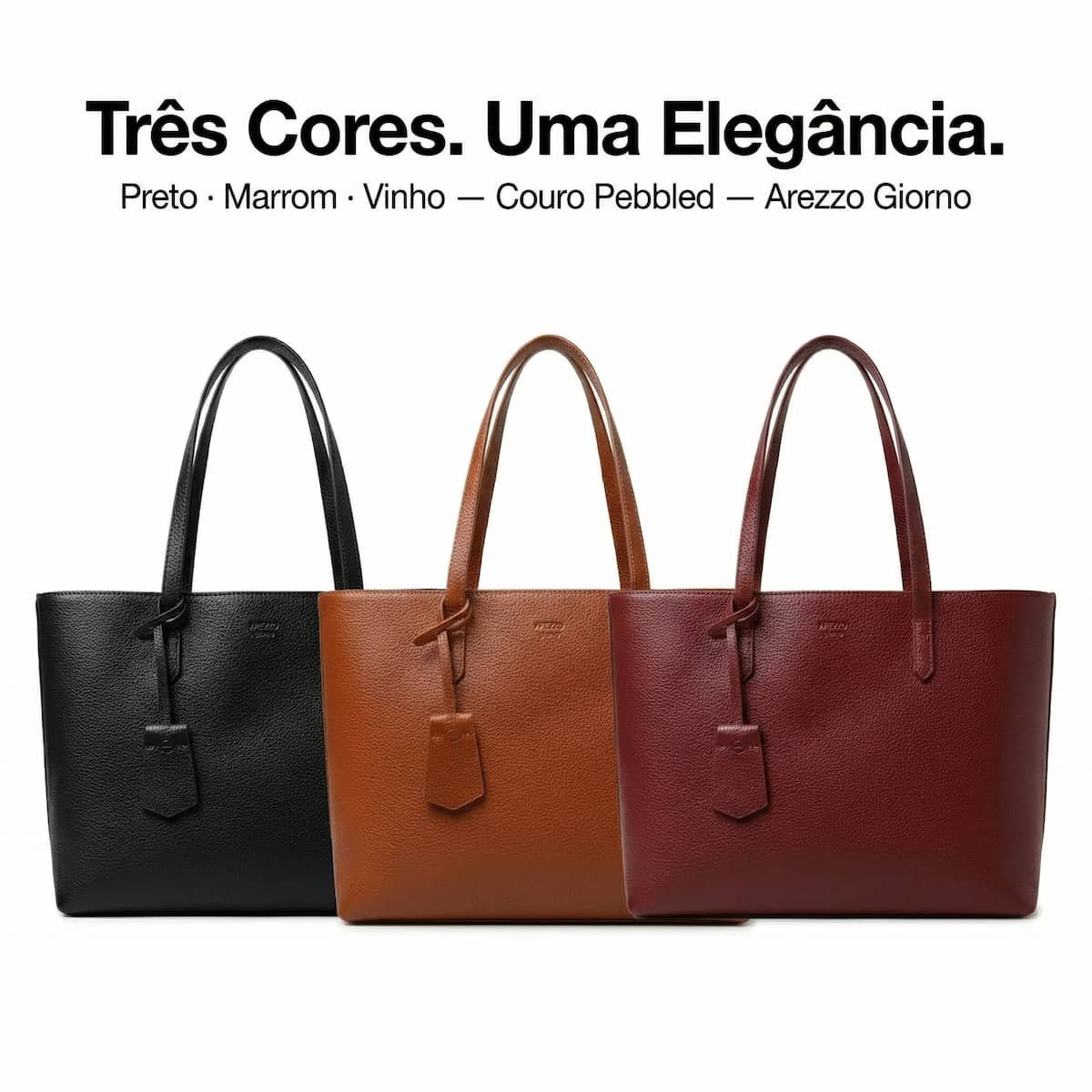 Bolsa Shopping Grande Arezzo Feminino Preta Preto 5