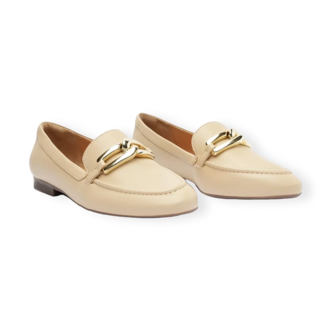 Mocassim Bridão Entrelaçado Anacapri Feminino Bege Bege 2