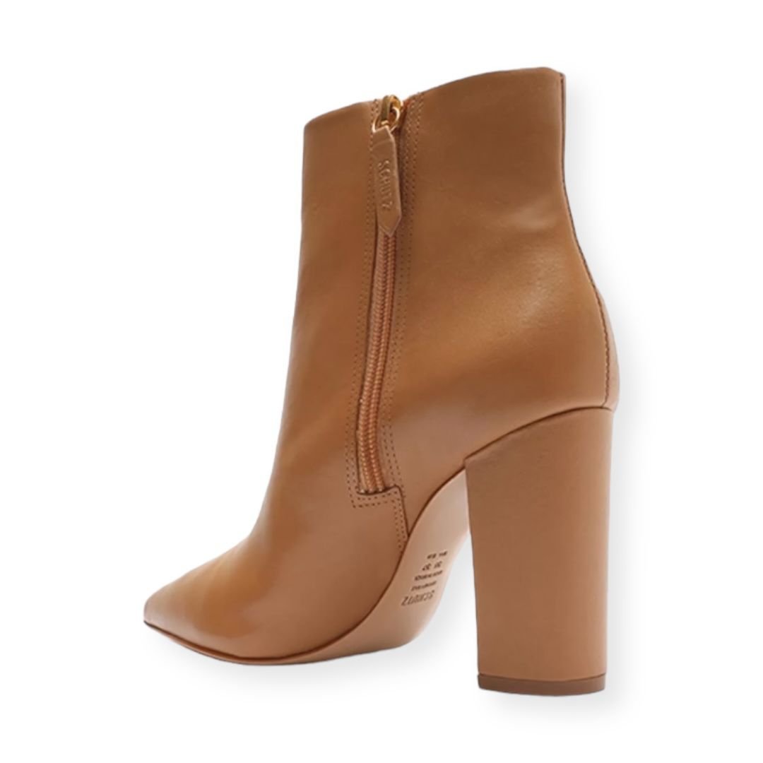 Bota Cano Curto Salto Medio Schutz Feminino Bege Bege 2