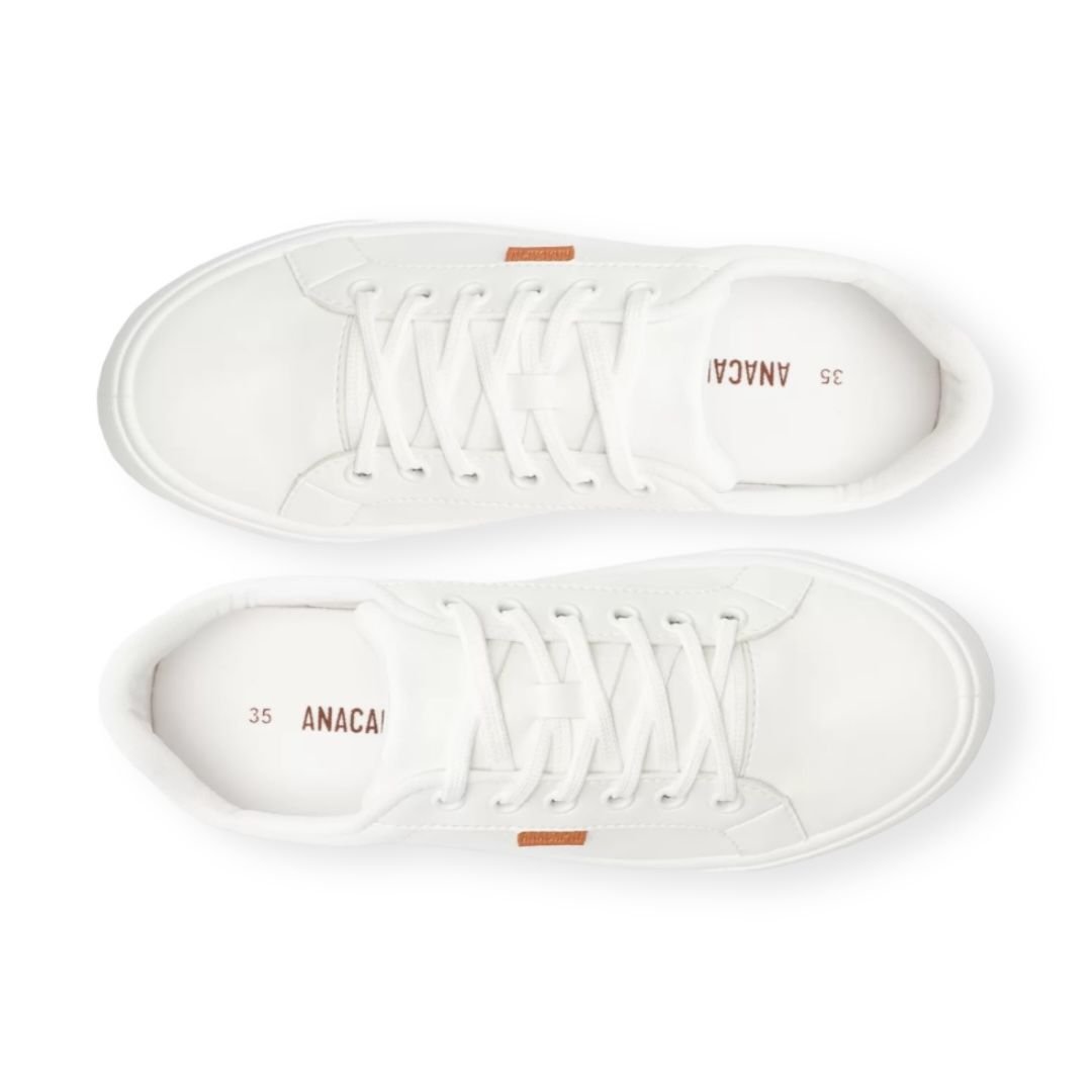 Tenis Casual Detalhe Costurado Anacapri Feminino Branco Branco 3