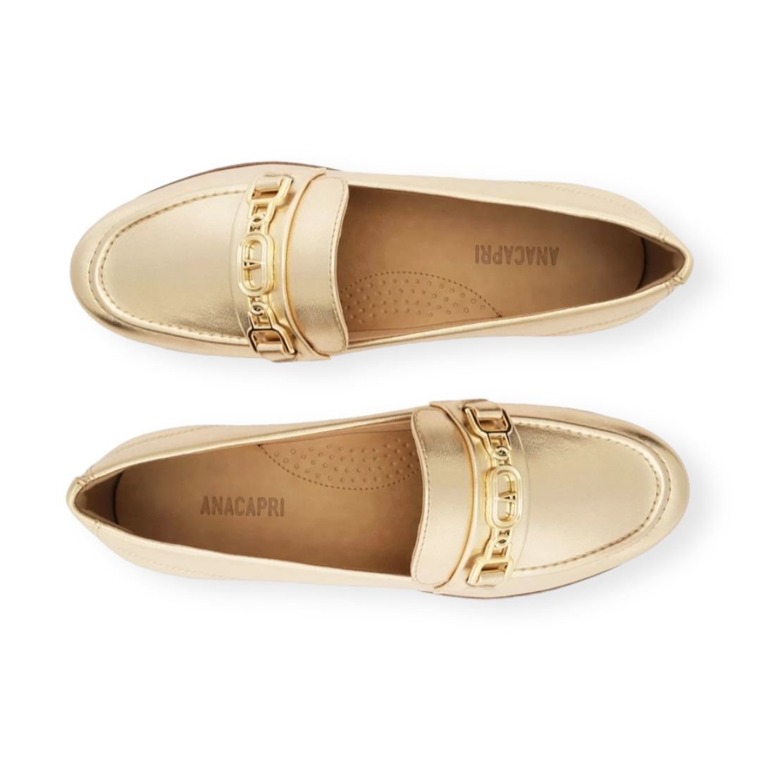 Mocassim Flatform Anacapri Feminino Dourado Dourado 4