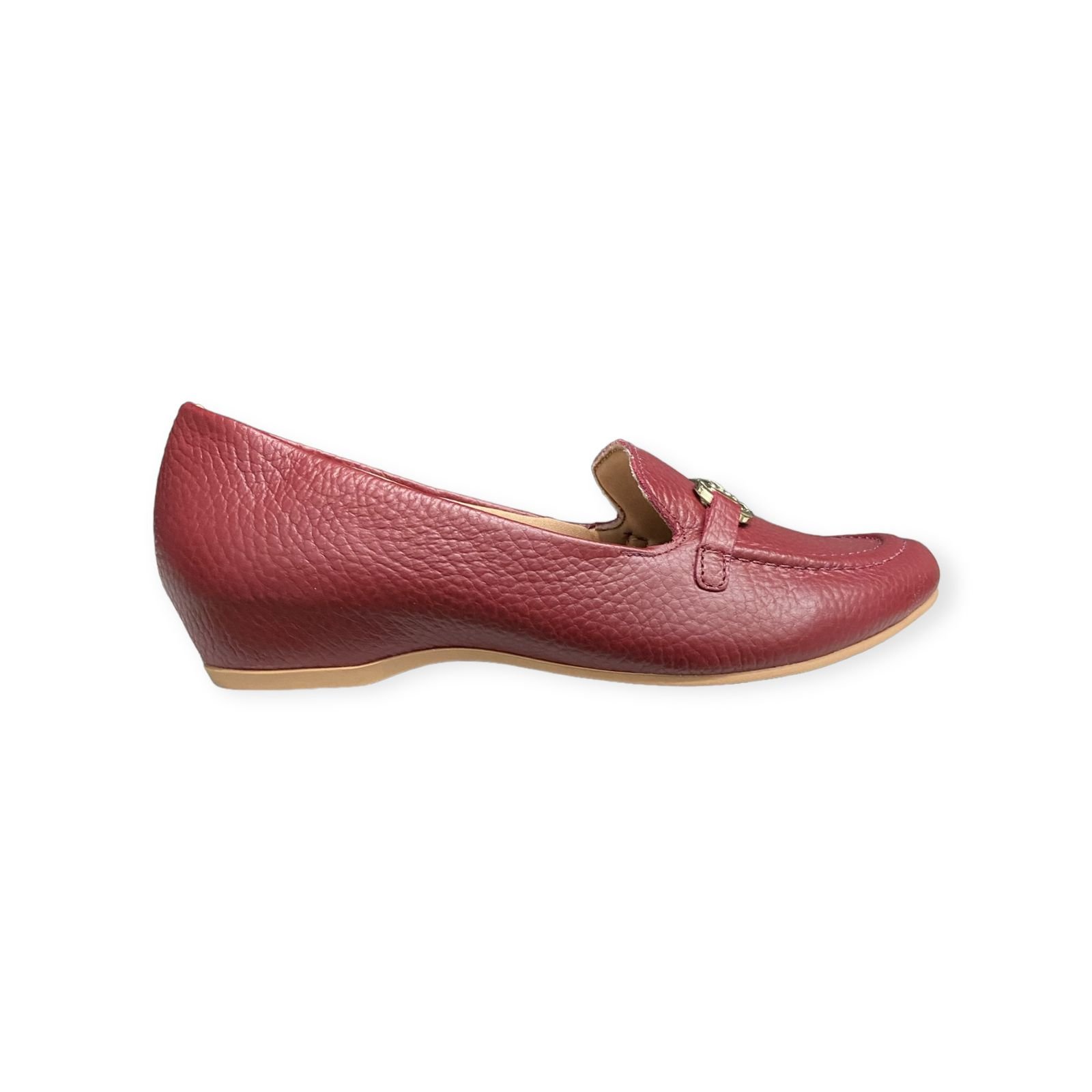 Mocassim Loafer Couro Usaflex Feminino Vermelho