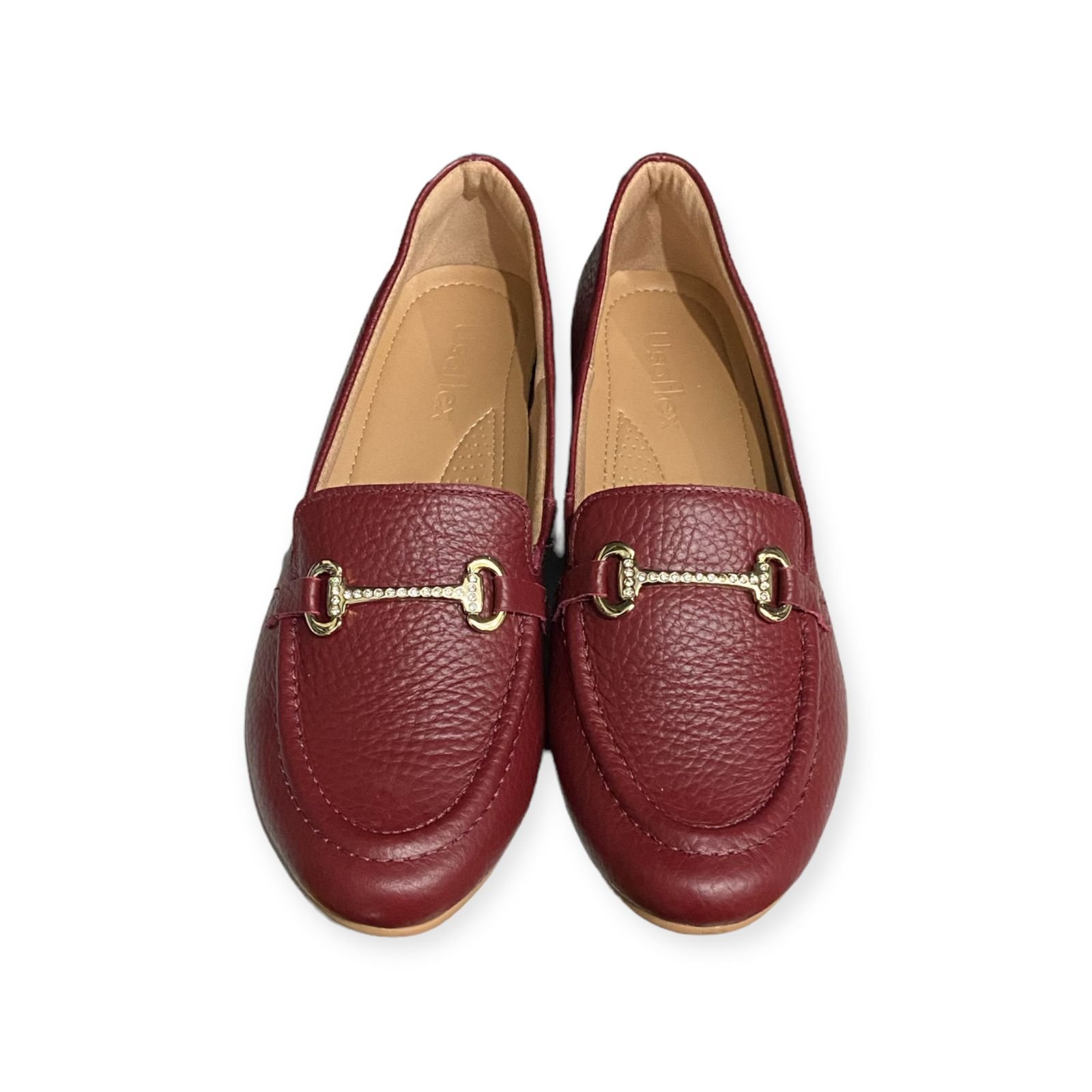 Mocassim Loafer Couro Usaflex Feminino Vermelho Vermelho 3