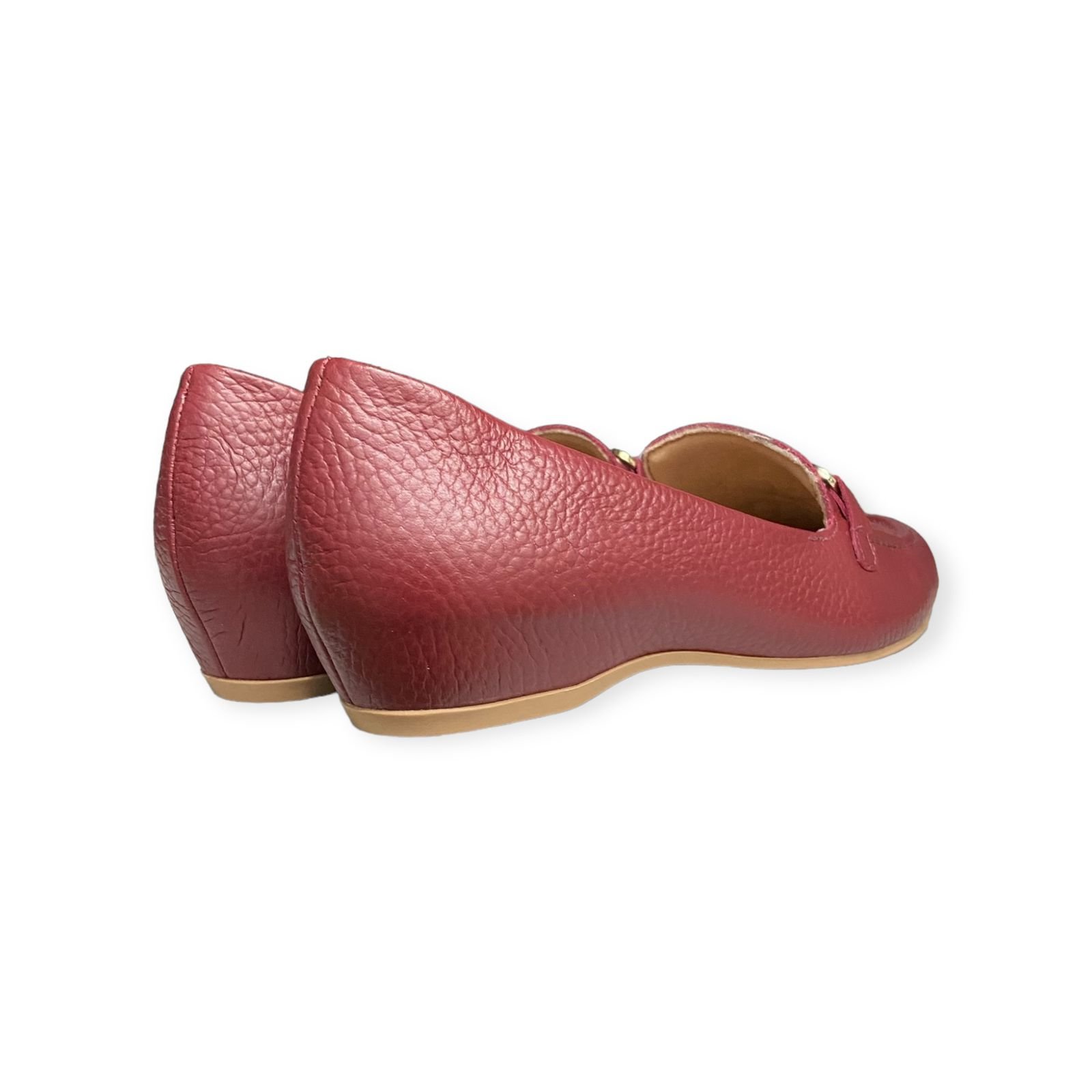 Mocassim Loafer Couro Usaflex Feminino Vermelho Vermelho 4