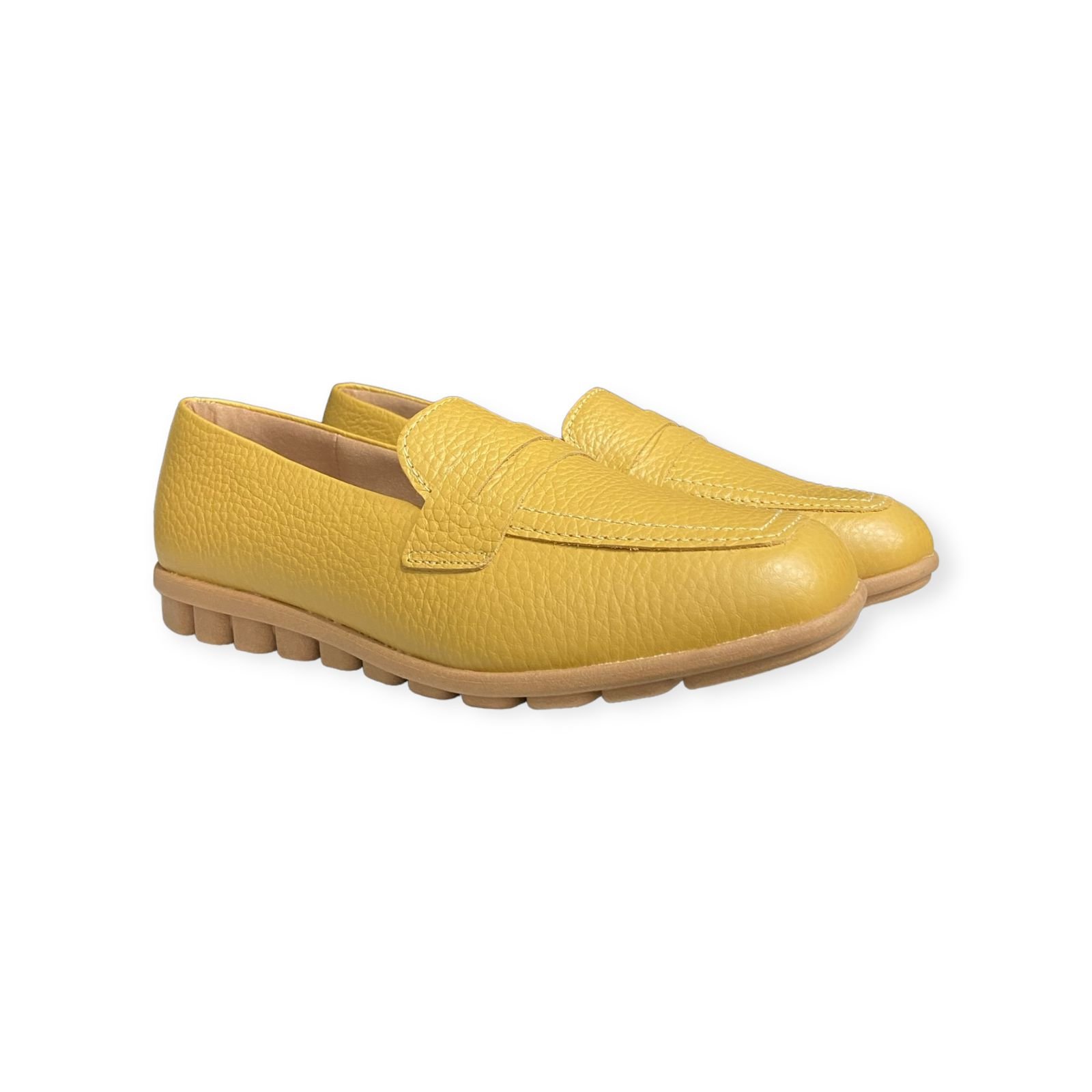 Mocassim Loafer Couro Usaflex Feminino Amarelo Amarelo 2