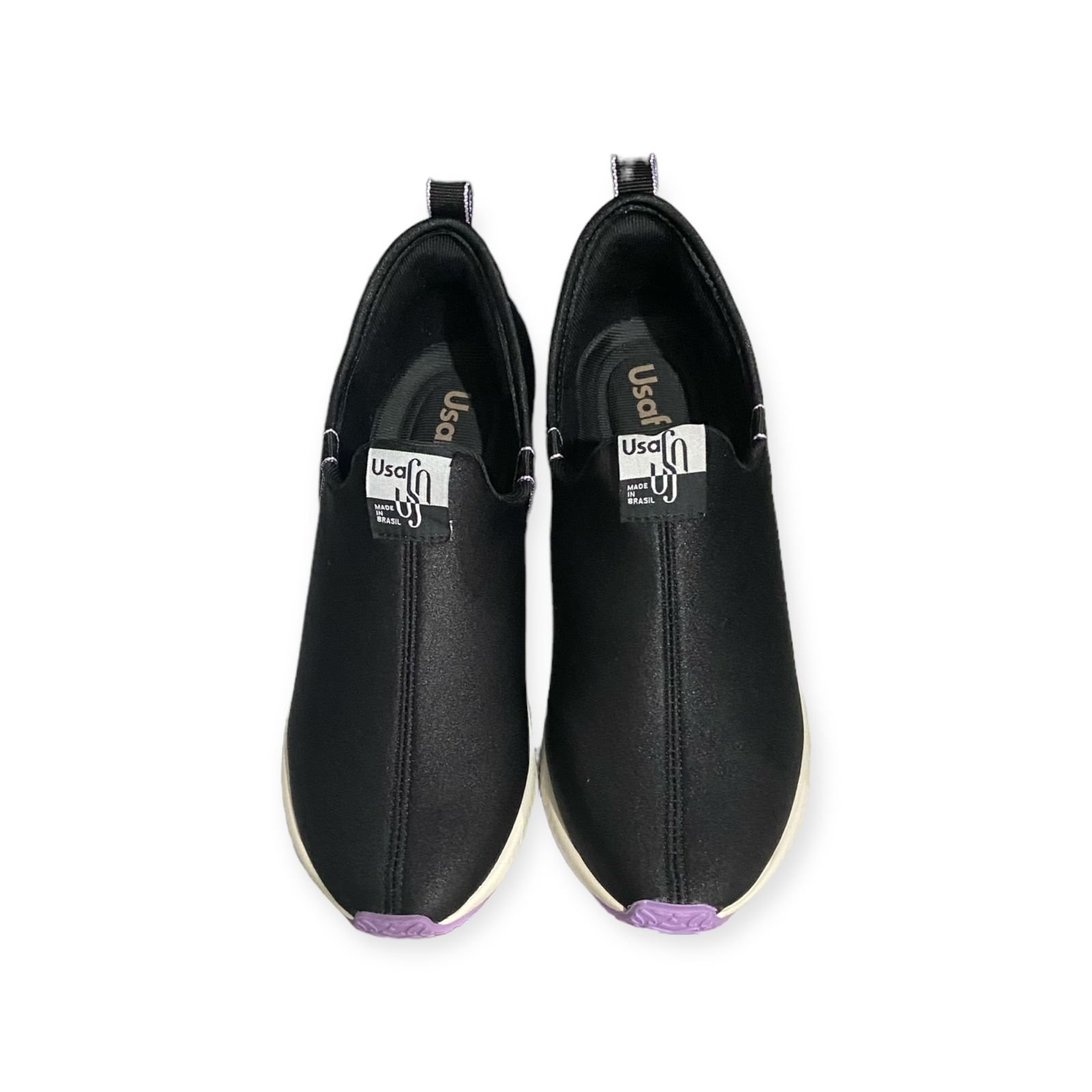 Tenis Knit Elastano Usaflex Feminino Preto  Preto 4