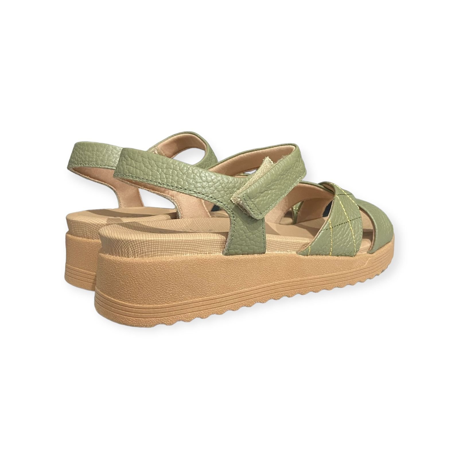 Sandalia Plataforma Couro Usaflex Feminino Verde Verde 4