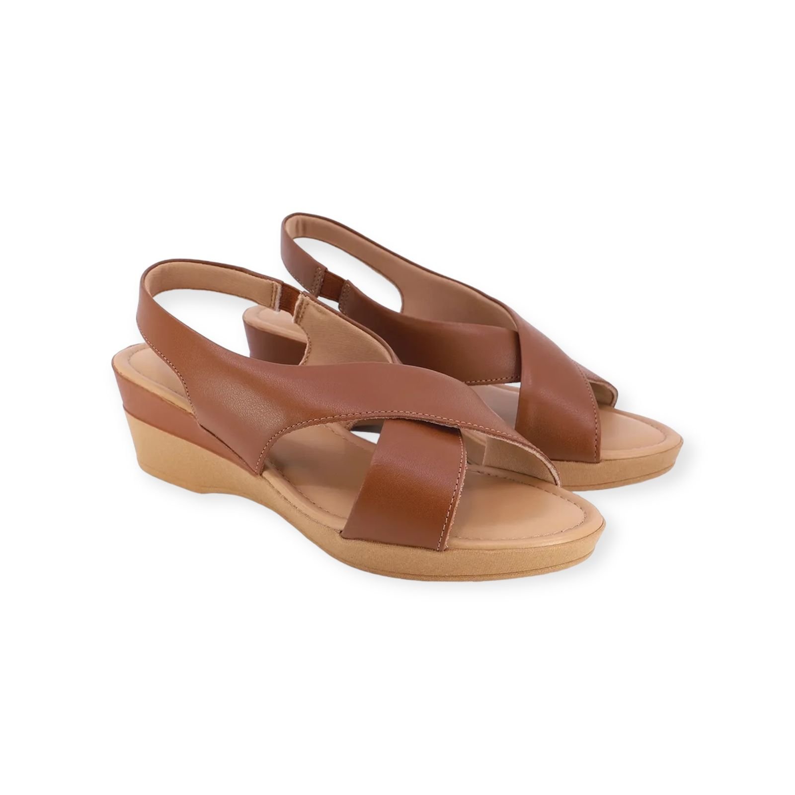 Sandalia Plataforma Couro Usaflex Feminino Marrom Marrom 2