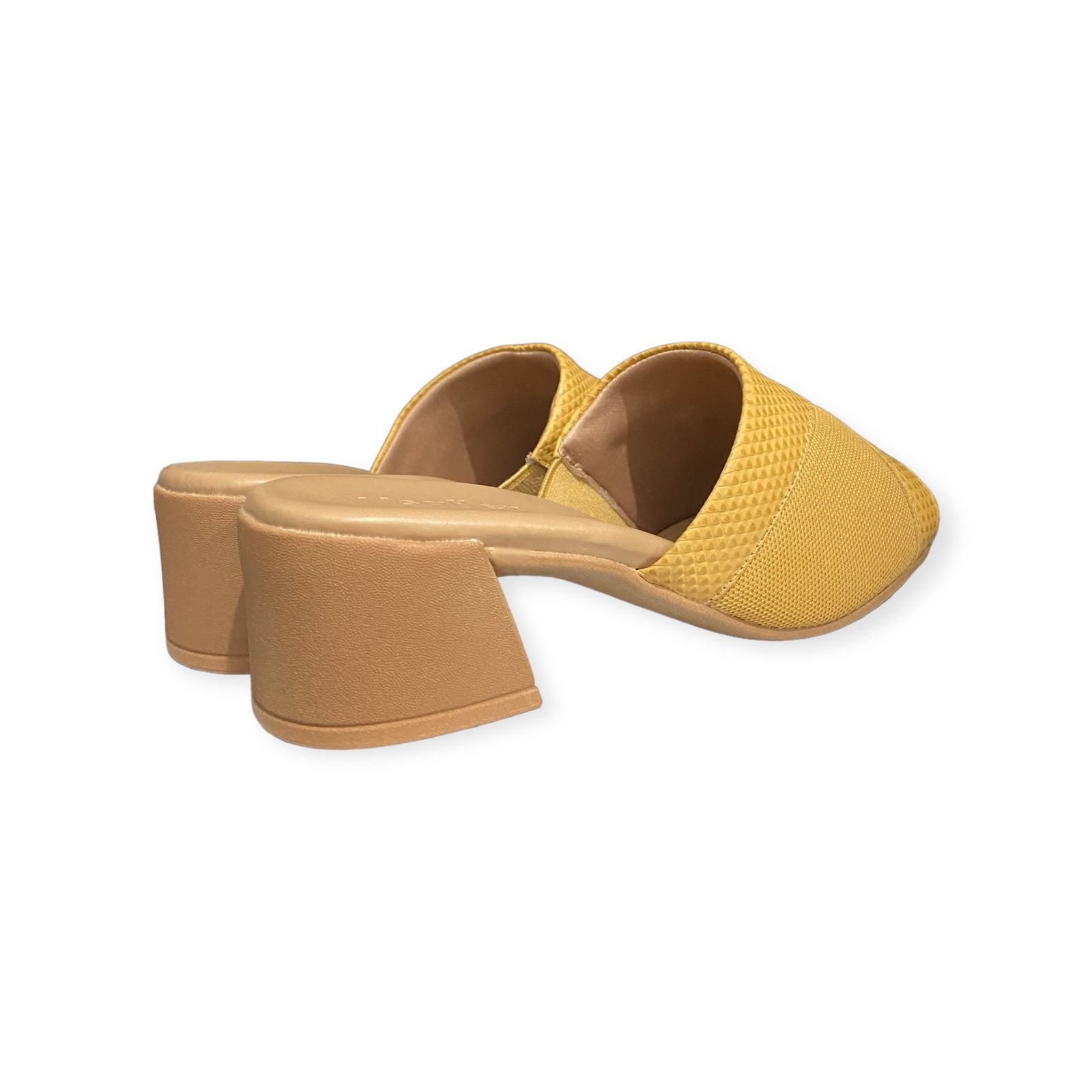 Tamanco Salto Bloco Couro Usaflex Feminino Amarelo Amarelo 4