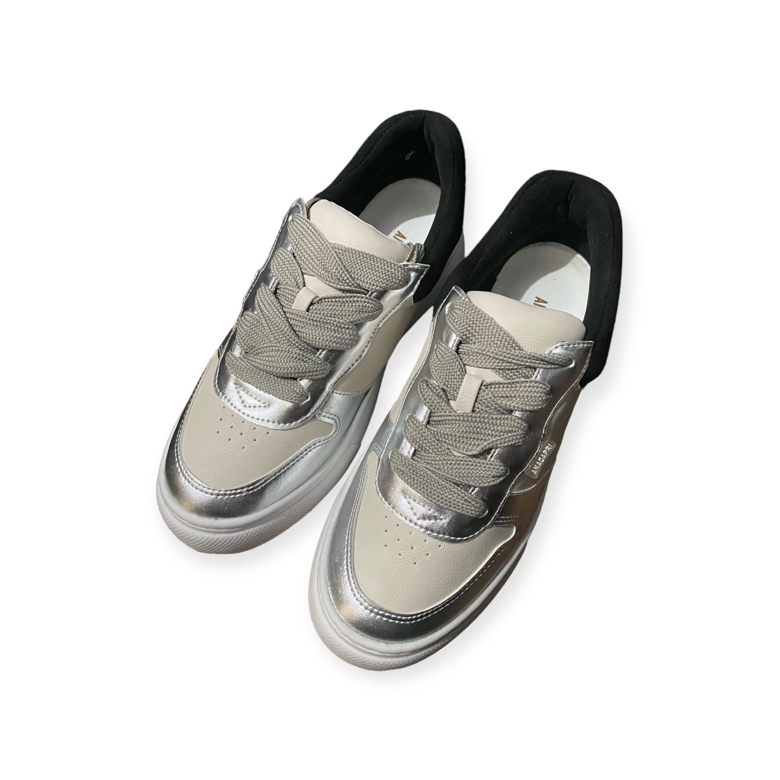 Tenis Casual Skater Anacapri Feminino Creme Bege/Prata 4