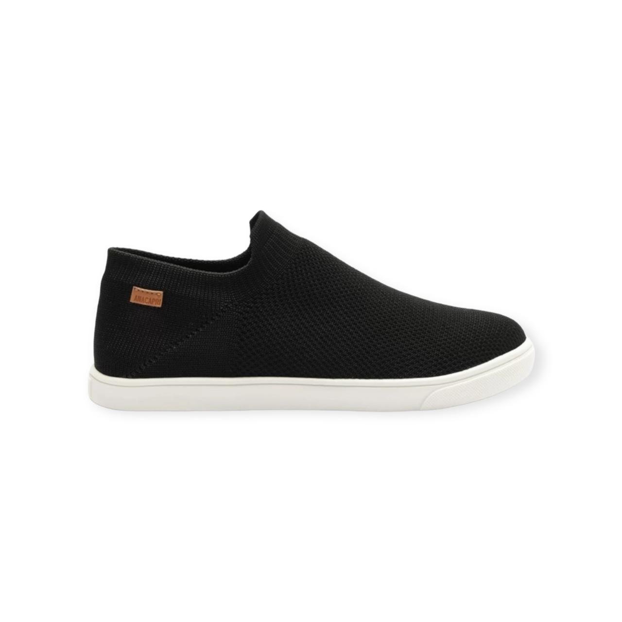 Tênis Feminino Anacapri Slip On Knit Mono Preto