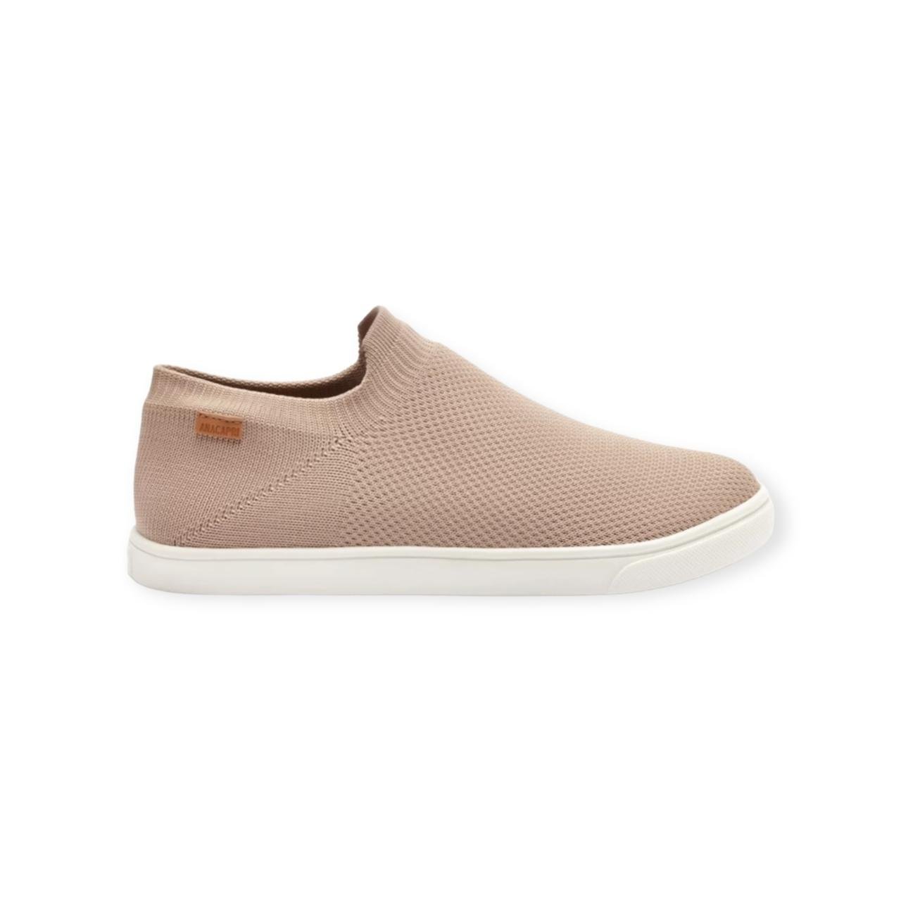 Tênis Feminino Anacapri Slip On Knit Mono Bege