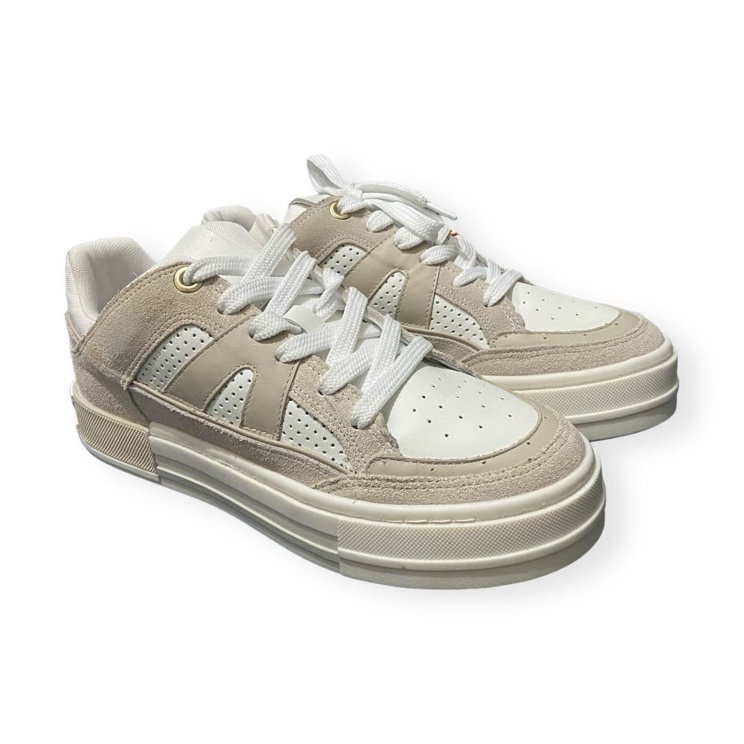 Tenis Feminino Arezzo Casual Flatform Recortes Bege Bege 2