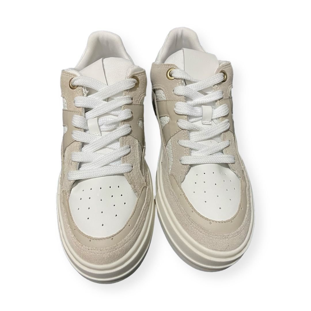 Tenis Feminino Arezzo Casual Flatform Recortes Bege Bege 3