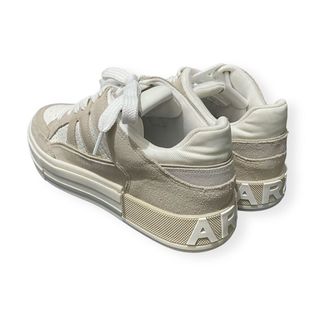 Tenis Feminino Arezzo Casual Flatform Recortes Bege Bege 4