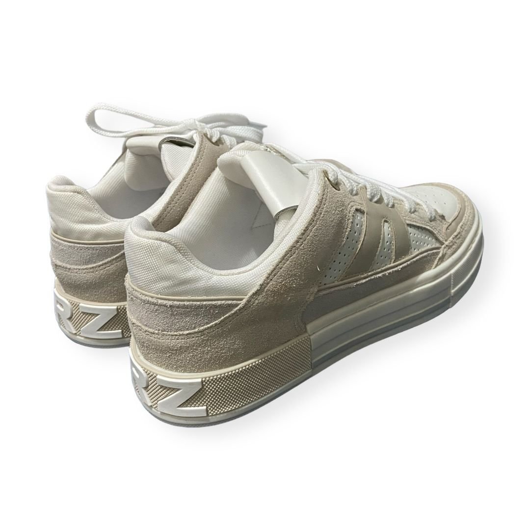 Tenis Feminino Arezzo Casual Flatform Recortes Bege Bege 5