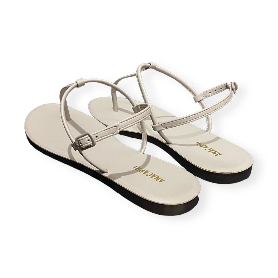Sandalia Rasteira Feminina Anacapri Casual Slim Cinza Off White 4