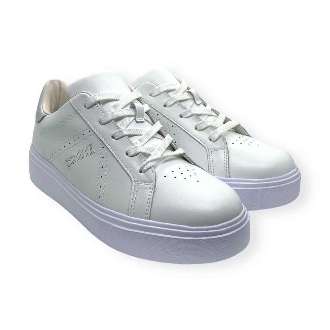 Tenis Feminino Schutz Casual Couro Branco Branco 2