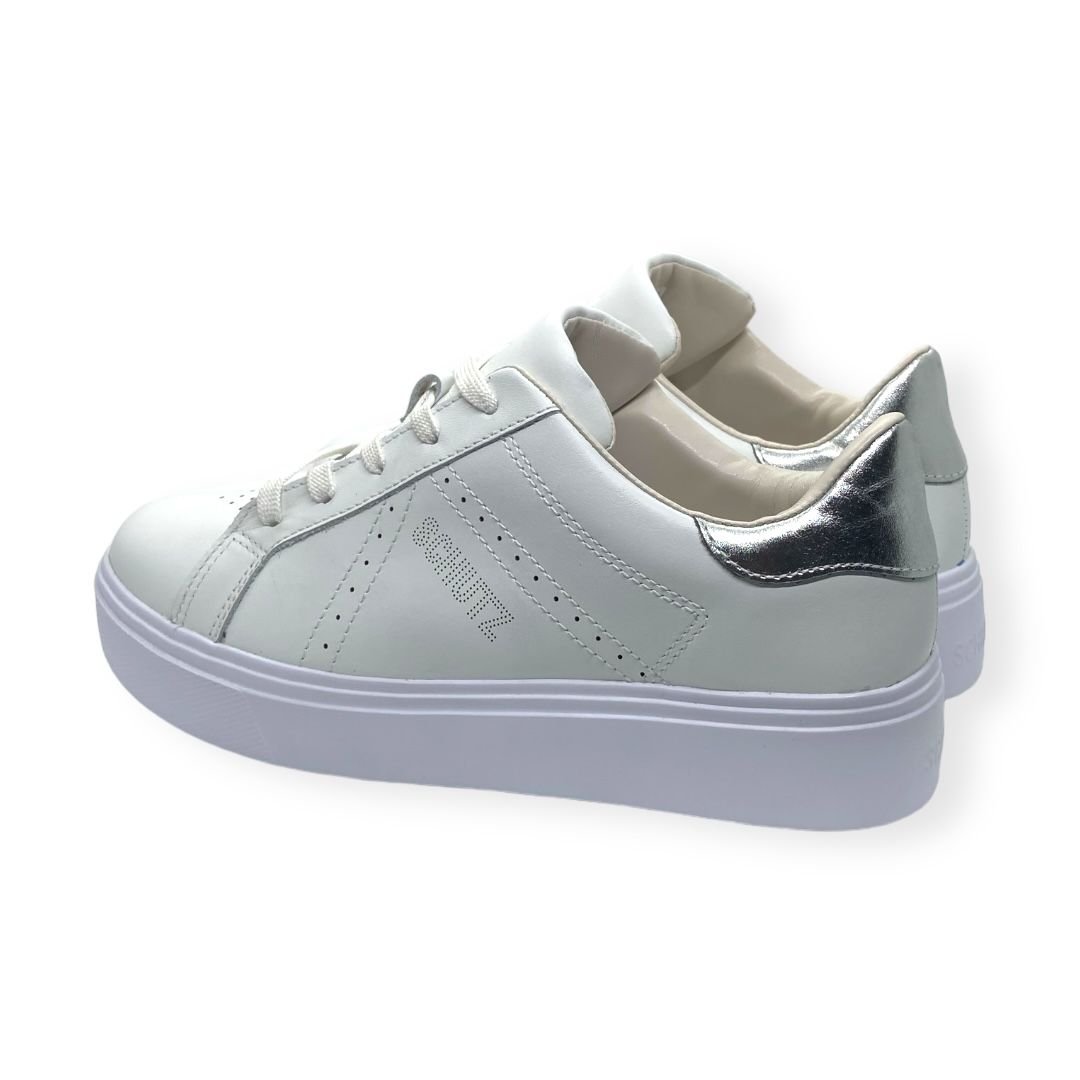 Tenis Feminino Schutz Casual Couro Branco Branco 4