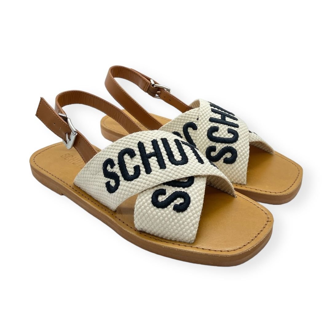 Sandalia Rasteira Feminina Schutz Tiras Cruzadas Branco Branco 2