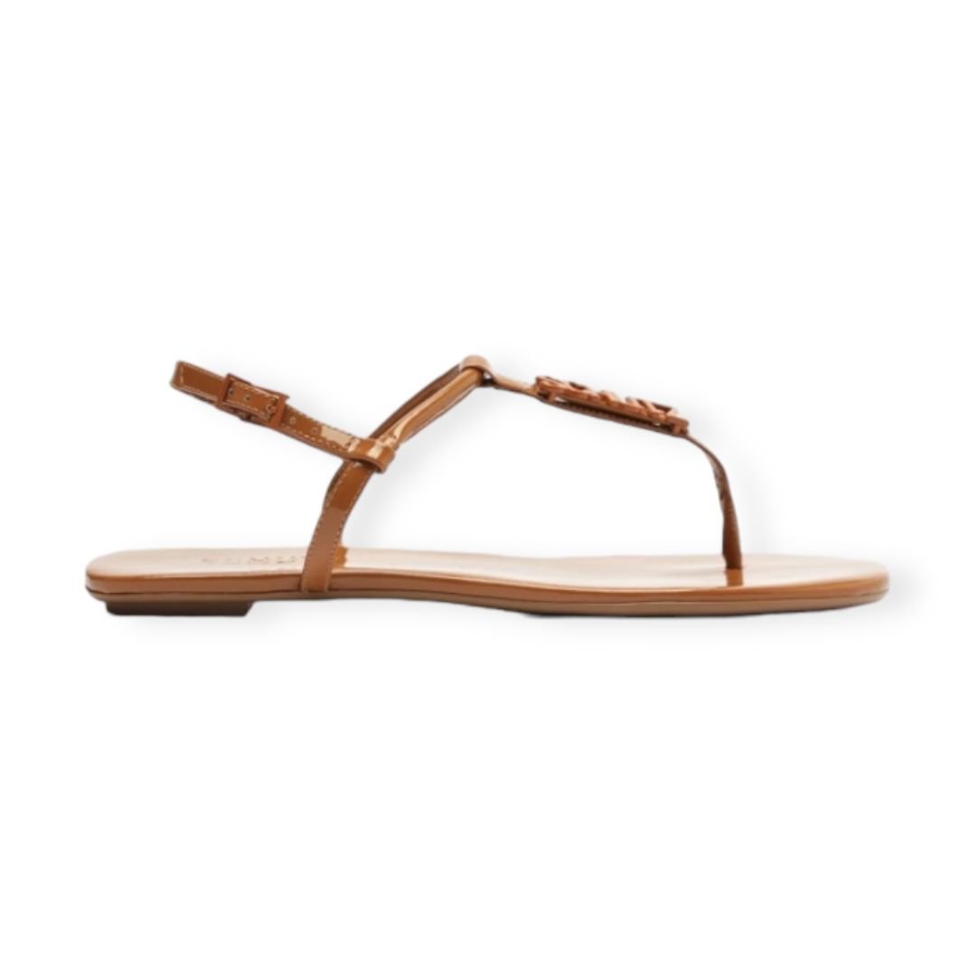 Sandalia Rasteira Feminina Schutz Tiras Cristal Caramelo