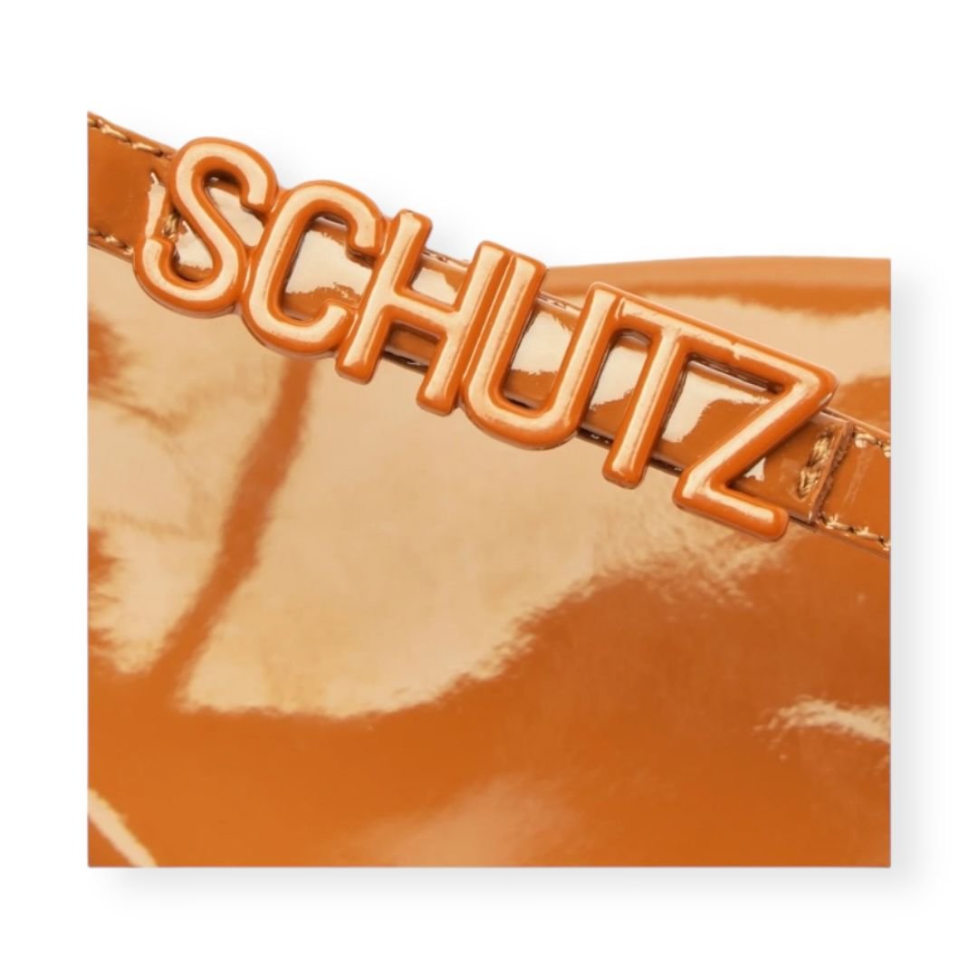 Sandalia Rasteira Feminina Schutz Tiras Cristal Caramelo Caramelo 3