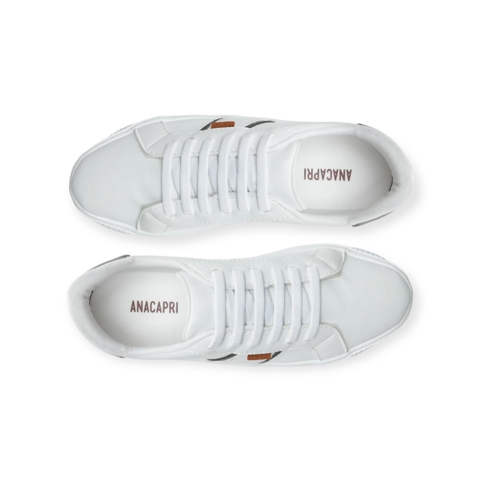 Tenis Feminino Anacapri Casual Cadarço Elastico Branco Branco 5