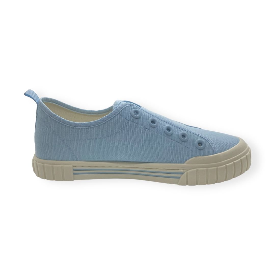 Tenis Slip On Feminino Anacapri Casual Lona Elastico Azul