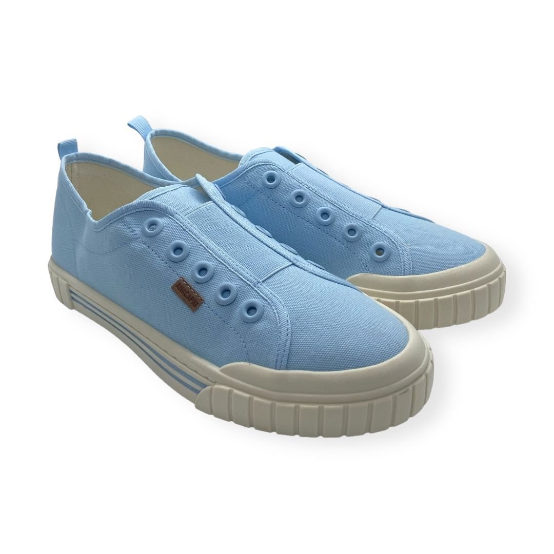Tenis Slip On Feminino Anacapri Casual Lona Elastico Azul Azul 2