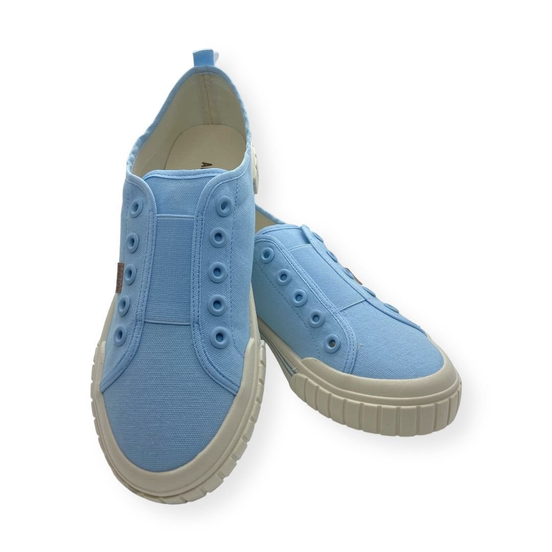 Tenis Slip On Feminino Anacapri Casual Lona Elastico Azul Azul 4
