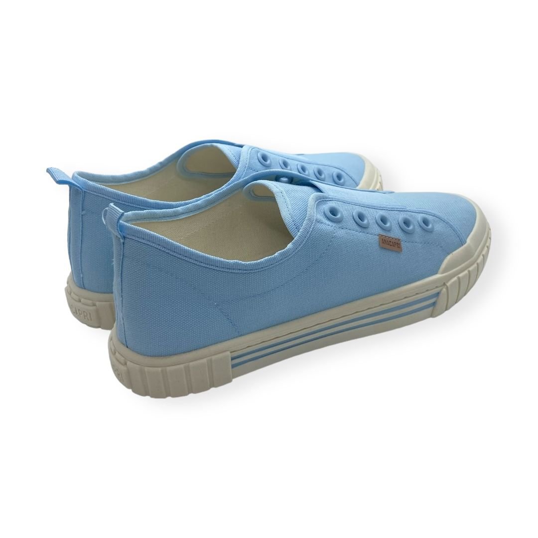 Tenis Slip On Feminino Anacapri Casual Lona Elastico Azul Azul 5