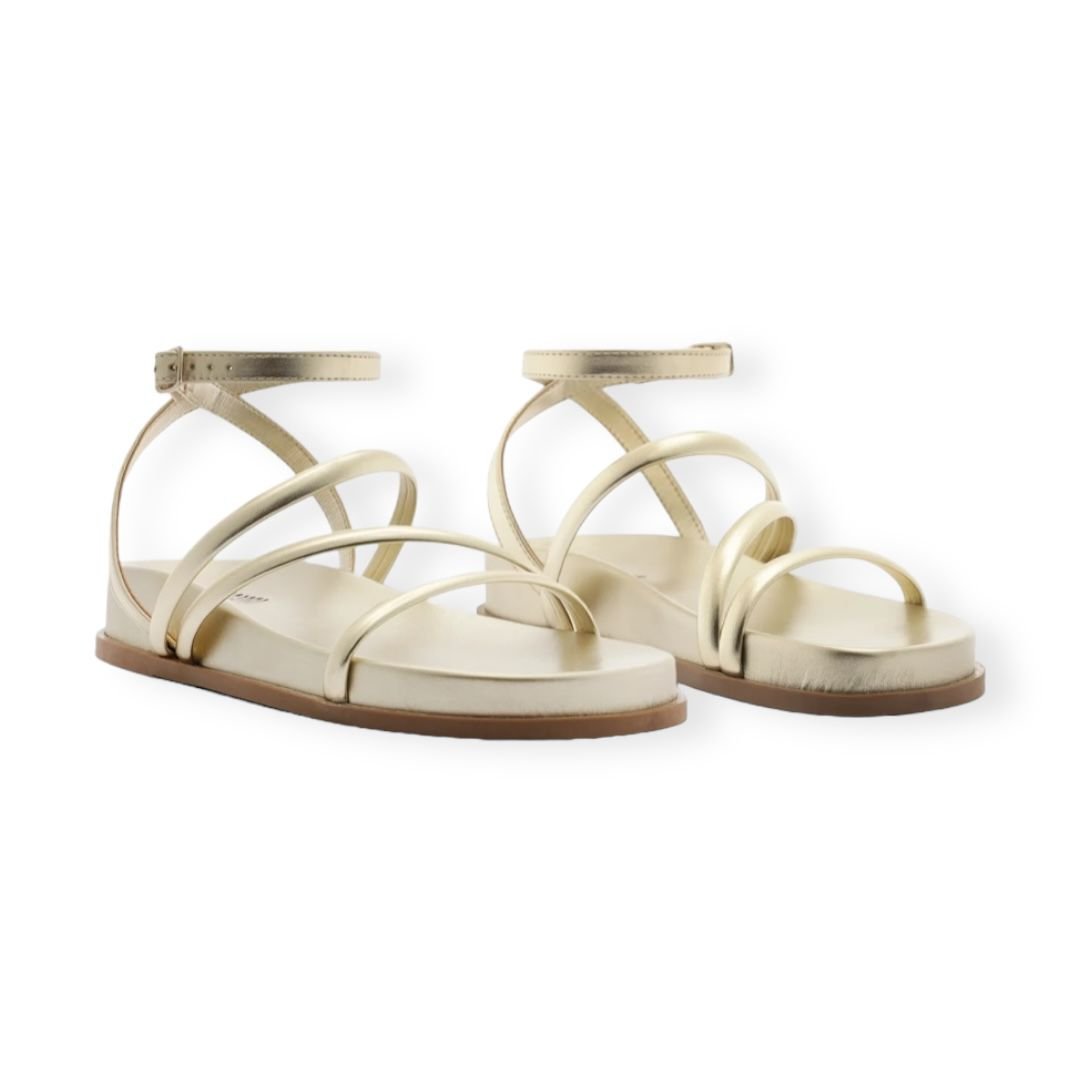 Sandalia Papete Feminina Anacapri Tiras Multi Glam Dourado Dourado 2