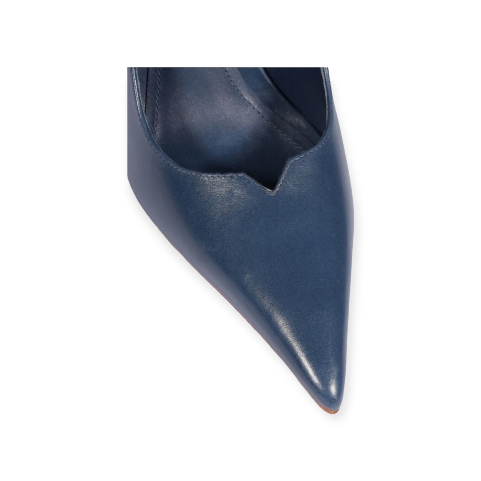 Scarpin Feminino Schutz Couro Recorte V Salto Alto Fino Azul Azul 3