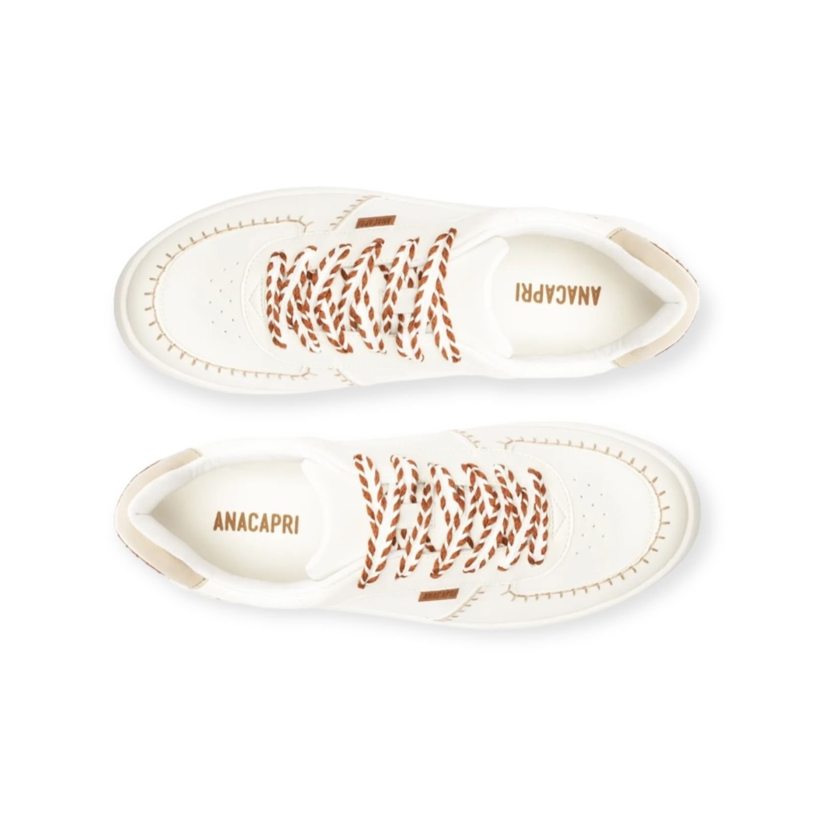 Tenis Feminino Anacapri Casual Pespontos Branco Branco 4