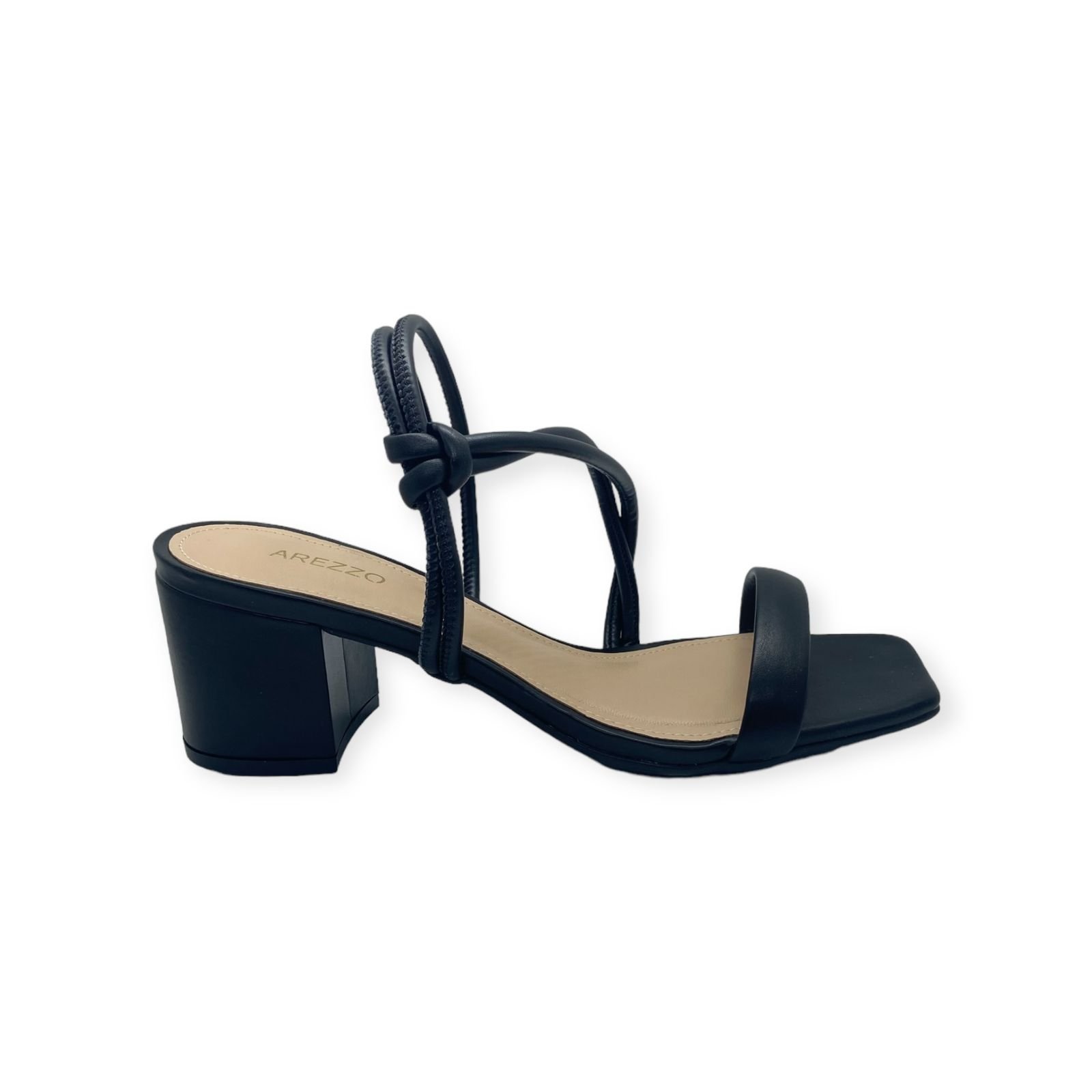 Sandalia Feminina Arezzo Tiras Salto Medio Bloco Preto