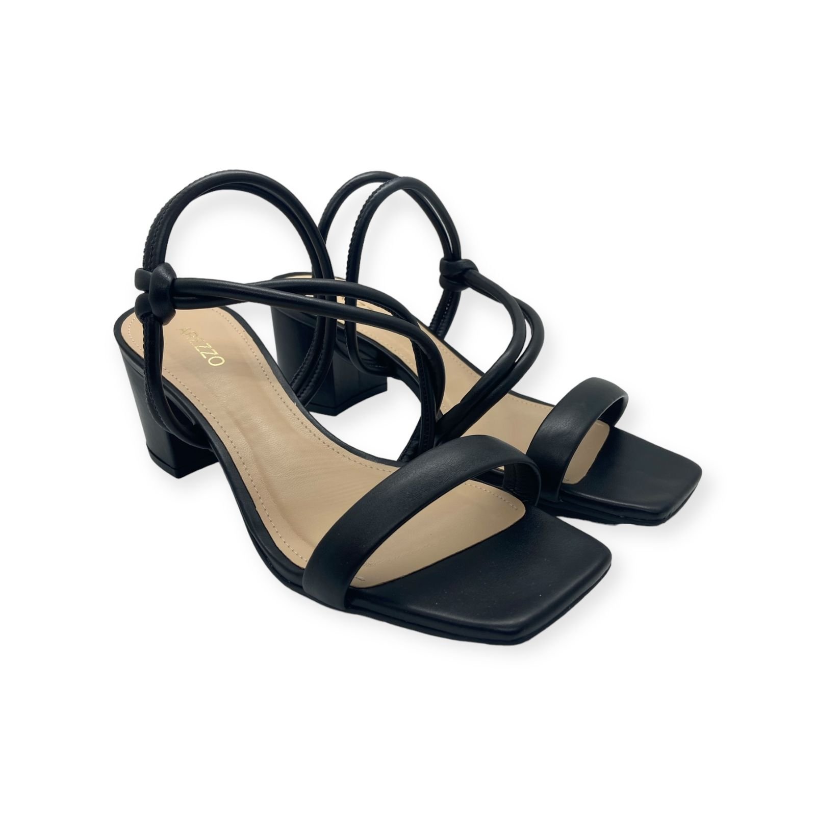 Sandalia Feminina Arezzo Tiras Salto Medio Bloco Preto Preto 2