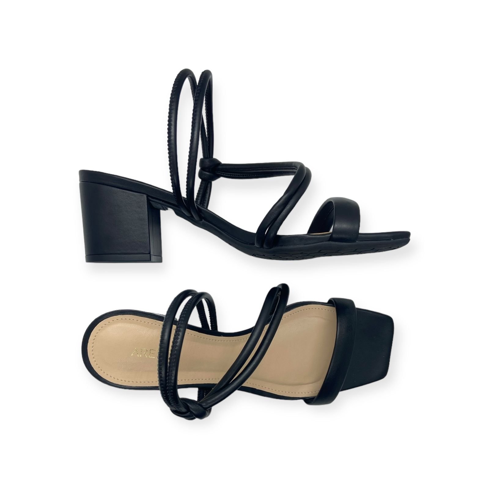 Sandalia Feminina Arezzo Tiras Salto Medio Bloco Preto Preto 4