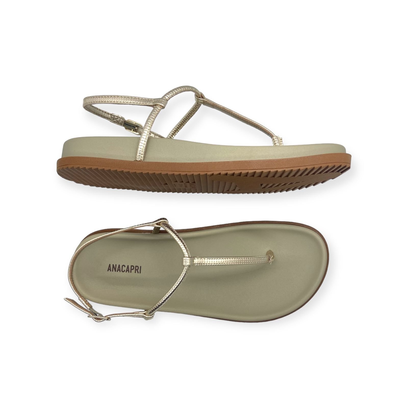 Sandalia Papete Feminina Anacapri Tiras Dourado Dourado 3