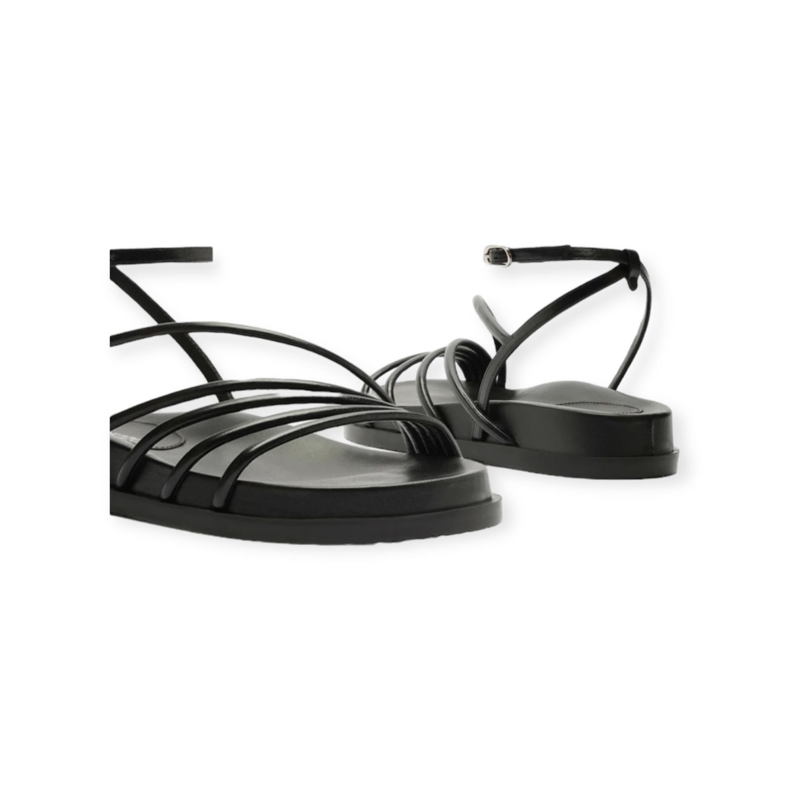 Sandalia Papete Feminina Arezzo Couro Tiras Preto Preto 4