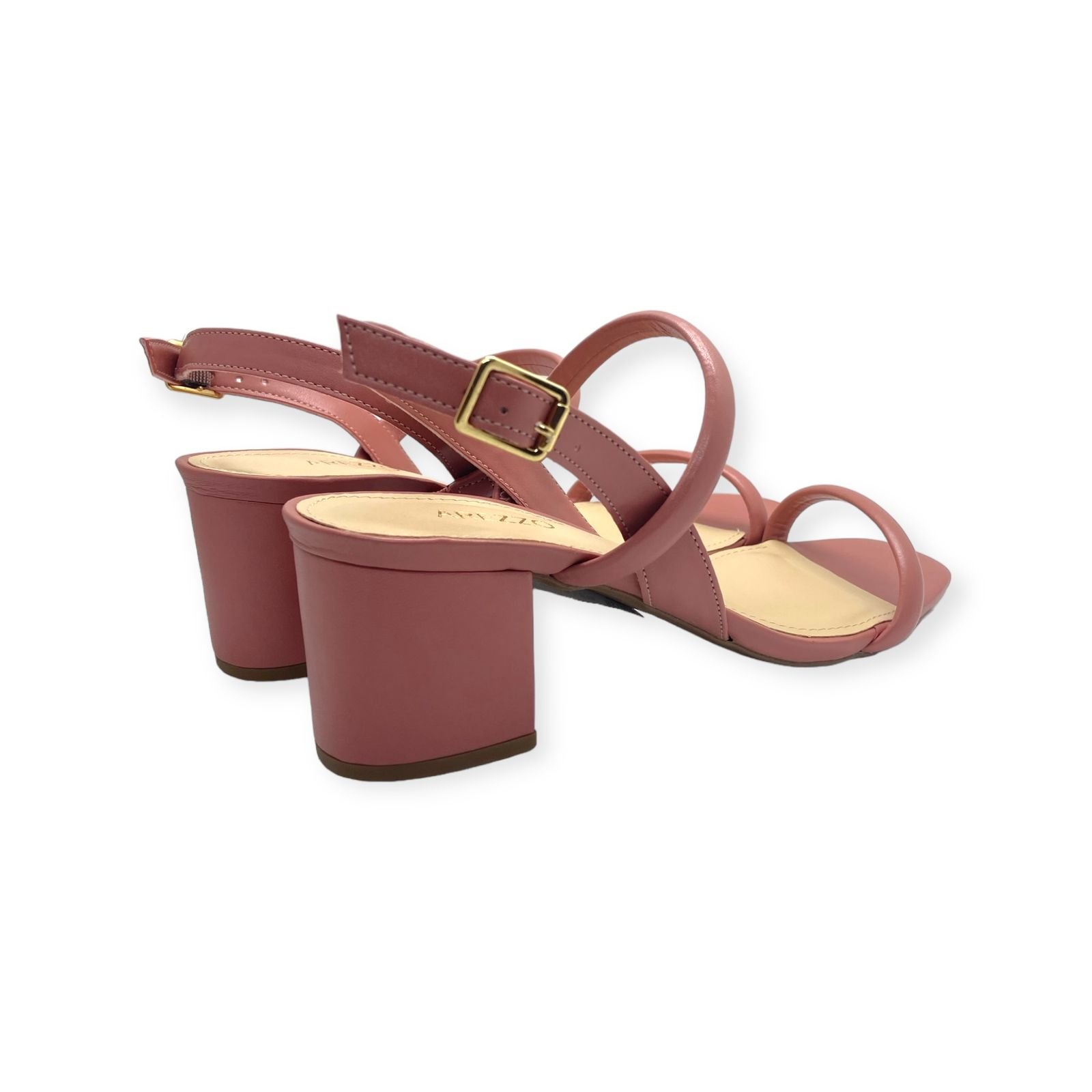 Sandalia Feminina Arezzo Tiras Salto Medio Bloco Rosa Rosa 4
