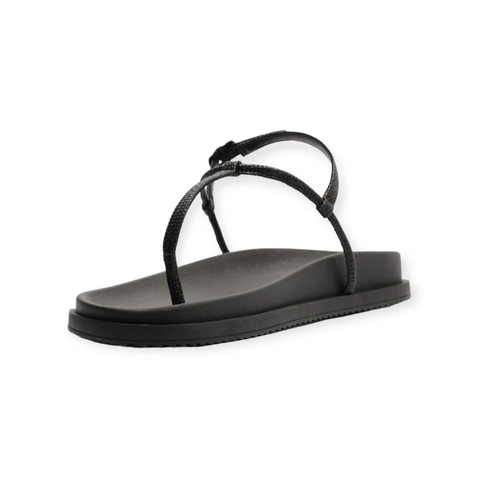 Sandalia Papete Feminina Anacapri Tiras Preto Preto 3