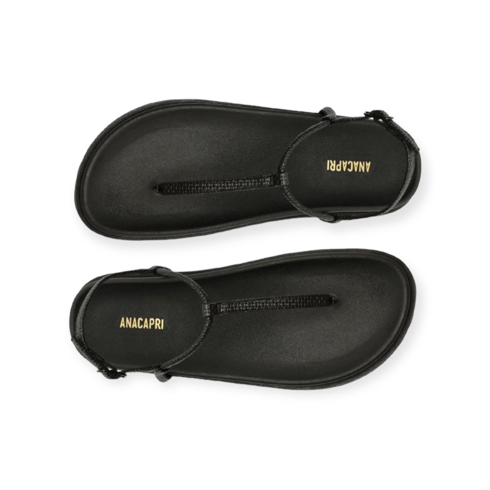 Sandalia Papete Feminina Anacapri Tiras Preto Preto 4