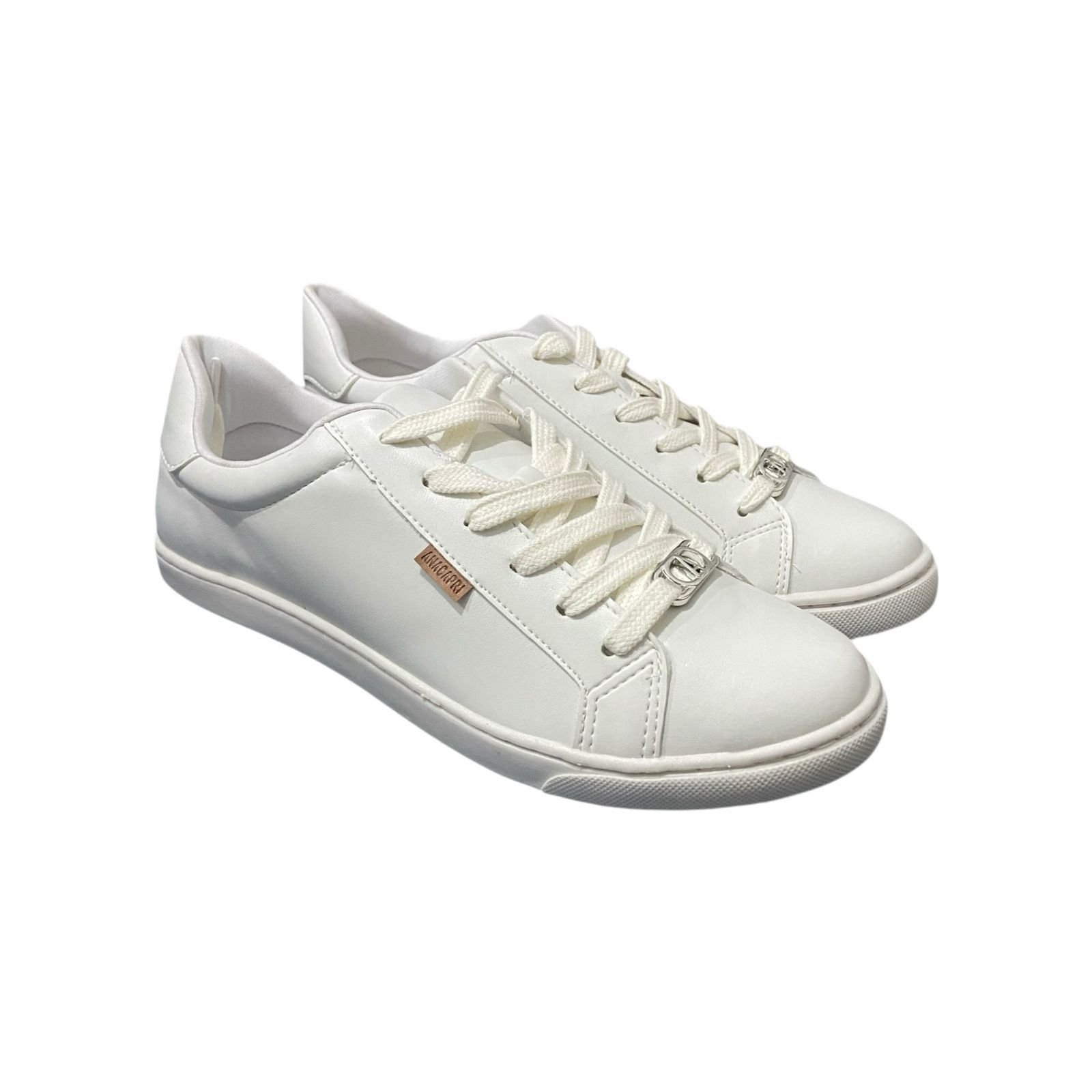 Tenis Feminino Anacapri Casual Cadarço Branco Branco 2