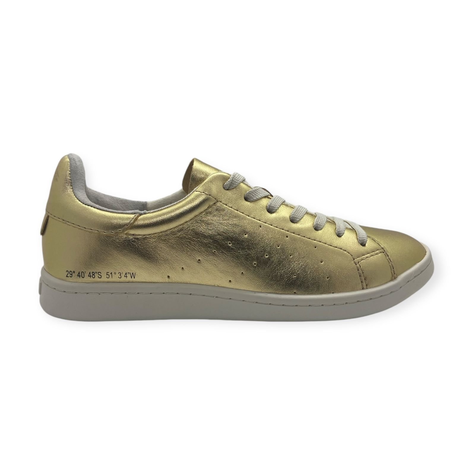 Tenis Feminino Schutz Couro Casual Geográfico Dourado